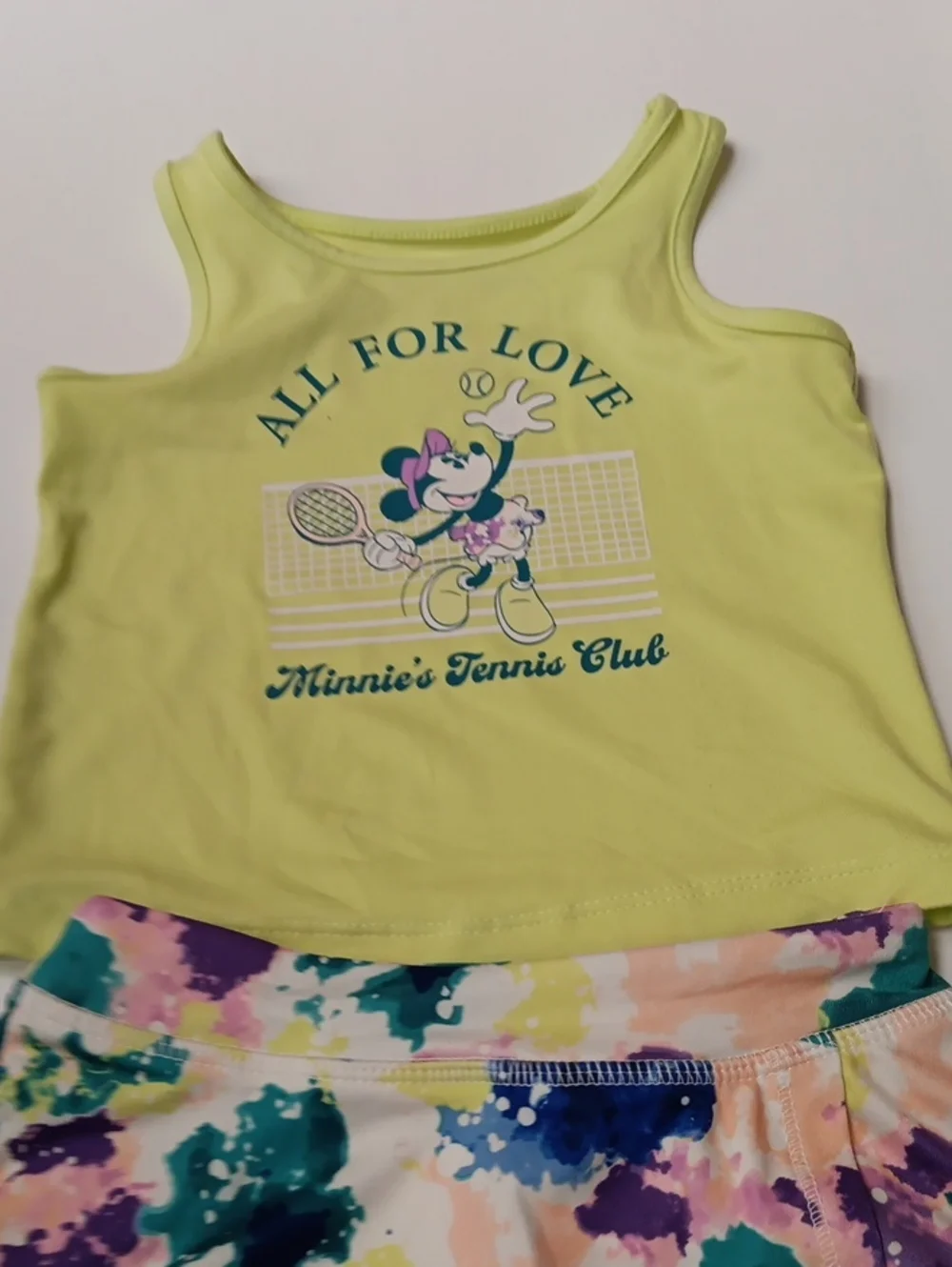 Disney Jumping Beans  Lime Green Minnie Active Tank & Skirt Set 18 Months
